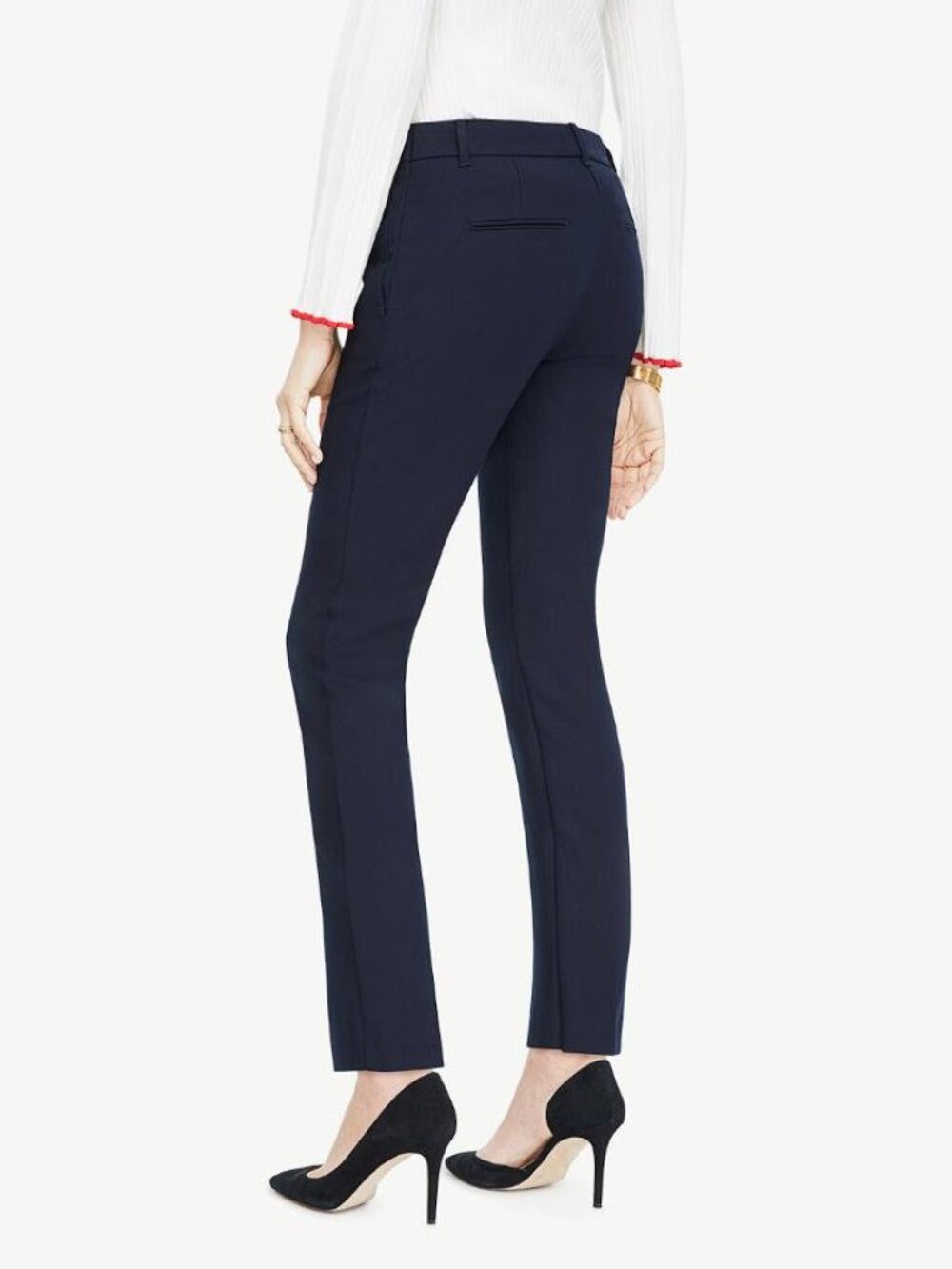 ANN TAYLOR Women's The Eva Ankle Pant Curvy Fit Size 14P in Atlantic Navy